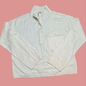 Everlane Women’s Cream Cashmere & Wool Mock Neck Sweater Sz M